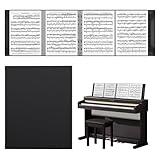 Sheet Music Folder, Piano Sheet Music Binder 4 Page Expand, A4 Size 52 Pages Capacity, Writable Choir Folder for Holding Sheet Music and Storing Files, Black