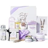 Peacoeye Gifts for Women Spa Gifts Lavender Bath Gift Baskets Relaxing Self Care Gift for Mom Her Sister Wife Auntie Home Bath Kit Care Package Birthday Friendship Gift Ideas