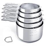 TILUCK Stainless Steel Measuring Cups Set,Kitchen Gadgets for Cooking & Baking,Set of 5