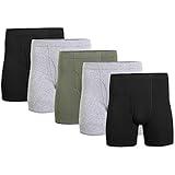 Gildan Men's Underwear Covered Waistband Boxer Briefs, Multipack, Black/Sport Grey Heather/Military Green (5-Pack), X-Large