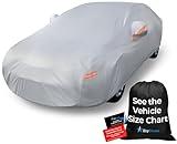 EzyShade 10-Layer Car Cover Waterproof All Weather - See Vehicle Size-Chart - Car Covers for Automobiles & Car Snow Cover - Full Exterior Covers - Winter Rain Sun SUV Sedan. Size A4 (See SizeChart)
