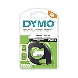 DYMO LetraTag Labeling Tape, Label Makers, Black Print on White Paper, 1/2" W x 13' L, 1 Cassette