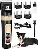 Petsaunter Dog Clippers for Grooming, 4-Speed & LCD, Low Noise Electric Trimmer for Grooming, TypeC Rechargeable Dog Hair Clippers, Super Quiet for Dogs & Pets with Thick or Heavy Coats(C95)