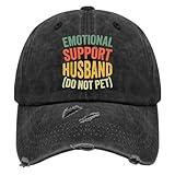 Emotional Supports Husband Do Not Pet Hat for Womens Washed Distressed Baseball Cap Low Profile