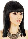 ALLAURA Compatible with Black Cleopatra Wig for Women – Long Straight Bob Wig with Bangs – Egyptian Queen Costume Wig for Adults, Halloween, Ancient History Cosplay, Goddess Outfit, Party Accessory