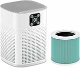 Air Purifiers for Bedroom, Honeyuan H13 HEPA Air Purifier for Home Large Room 600 sqft, Air purifiers with 360°Air Intake, 3 Fan Speeds, 3-Stage Filtration, White