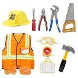 Mizzuco Construction Worker Costume Kids Dress Up Role Play Pretend Worker Costume Kits for Halloween