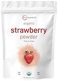 Organic Strawberry Powder, 1 Lb | 100% Natural Fruit Powder | Freeze-Dried Strawberries Source | No Sugar & Additives | Great Flavor for Drinks, Smoothie, & Beverages | Non-GMO & Vegan Friendly