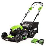 Greenworks 40V 21" Brushless Cordless (Self-Propelled) Lawn Mower (75+ Compatible Tools), 5.0Ah Battery and Charger Included