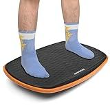 Ergohead Standing Desk Anti Fatigue Mat Balance Board, 360° Rotation Exercise Wooden Wobble Board Stability Rocker Perfect for Office, Workstation, Home, Gym, Kitchen