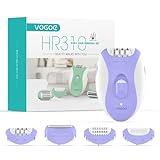 VOGOE Epilator for Women-Cordless Epilators Hair Removal for Women, 4-in-1 Electric Razor Hair Remover, 2 Speeds & 21 Tweezers for Face Legs Arms Armpit Bikini, Purple HR310