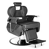 Black Barber Chair, Hydraulic Salon Hair Styling Chair for Barbershop with Adjustable Headrest & Footrest, All Purpose Heavy Duty Barber Chairs for Barbershop Beauty Spa Shampoo Chair Equipment