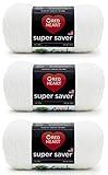 Red Heart Super Saver White Yarn - 3 Pack of 198g/7oz - Acrylic - 4 Medium (Worsted) - 364 Yards - Knitting/Crochet