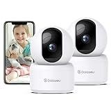 GALAYOU Indoor Security Camera 2K, Pet Camera, 360 Degree 2.4G WiFi Home Security Camera for Baby/Elder/Nanny with Night Vision, 24/7 SD Card Storage, Works with Alexa and Google Assistant G2-2Pack