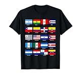 All Latin American Flags Countries Hispanic Heritage Month T-Shirt