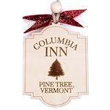 ONNIBE Wooden Christmas Ornaments Columbia Inn Pine Tree, White Christmas Ornament, Ornament Christmas Decorations for Tree (SO82)