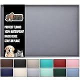 GORILLA GRIP 100% Waterproof Raised Edge BPA Free Silicone Pet Feeding Mat, Dog Cat Food Mats Contain Spills Protects Floors, Placemats for Cats and Dogs Water Bowl, Pets Accessories 18.5x11.5 Gray