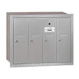 Salsbury Industries 3504ARU Recessed Mounted Vertical Mailbox with 4 Doors and USPS Access, Aluminum