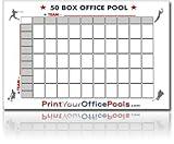 Zieglerworld Reusable Erasable 50 Super Bowl Box Block Squares Office Pool Poster Chart with Free Marker for Football Baseball or Other Events!