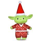 Star Wars for Pets Holiday 9" YODA Elf with Flat Body Pet Toy, with Crinkle & Squeak | 9” Plush Squeaker Holiday YODA Pet Toy | Star Wars Toy for Dogs | Dog Stocking Stuffers