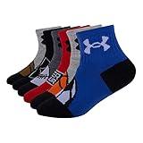 Under Armour Boys Multi Pack Quad Sport Pack Essential Quarter Sock, Victoria Blue, 4/6