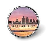 BESTORLOVE America Salt Lake City City Watercolor Pins Sets Location Destination Lapel Pin Brooch Pins Country Buttons For Jeans Artistic Hometown Backpacks Badges Hats Bags For Women