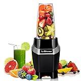 La Reveuse Personal Blender for Shakes and Smoothies 1000 Watts with 24 oz BPA-Free Portable Travel Bottle,Dishwasher Safe (Black)