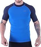 V VICROAD Mens Short Sleeve Rash Guard Swim Shirt Athletic Surfing Tee Sky/Navy-3XL