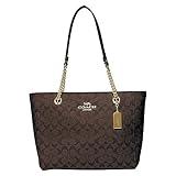 COACH Cammie Chain Tote, Brown Black