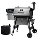 Z GRILLS Wood Pellet Grill Smoker with PID 2.0 Controller, Meat Probes, Rain Cover for Outdoor BBQ, Smoke, Bake and Roast, 450E PRO