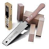 RUITOOL Japanese Hand Saw 6 Inch Double Edge Sided Pull Saw Ryoba SK5 Flexible Blade 14/17 TPI Flush Cut Beech Handle Wood Saw for Woodworking Tools