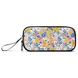 KLL Large Capacity Pencil Cases Teacher Pencil Carrying Case School Must Haves with Zipper Beauty Spring Colorful Flower