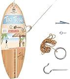 Tiki Toss Ring Toss Game for Adults - 13 Inch Surfboard Edition - Hook and Ring Game for Outdoor & Indoor Use, Gift for Husband, dad, College Boys