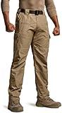 CQR Men's Tactical Pants, Water Resistant Ripstop Cargo Pants, Lightweight EDC Work Hiking Pants, Outdoor Apparel, Raider Cougar, 34W x 32L