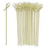 OGGI Bamboo Cocktail Picks Sticks 25 pcs - Bamboo Martini Picks, Reusable Wood Cocktail Skewers, Martini Sticks for Olives, Appetizers, Bamboo Garnish Picks, 4.25" / 11cm