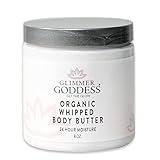 GLIMMER GODDESS Organic Whipped Body Butter- Lavender Lemon, Vegan, 24 Hr Hydration, Less Stretch Marks, All Skin Types, Child-Safe, Organic, 8 oz