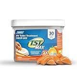 Camco TST MAX Camper/RV Toilet Treatment Drop-INs - Control Unwanted Odors & Break Down Waste and Tissue - Safe Septic Tank Treatment - Orange Scent, 30-Pack (41183)