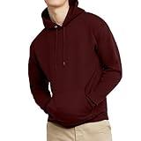 Hanes Comfortblend EcoSmart Hoodie, Midweight Fleece, Pullover Hooded Sweatshirt for Men, Mulled Berry, Large