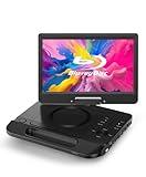 FANGOR 12.5" 1080P Portable Blu-Ray Player with 10.5" HD Swivel Screen, HDMI Out & AV in, Multi Media Player, 5 Hours Rechargeable Battery, Supports USB/SD Card, Last Memory