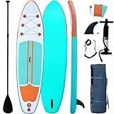 XHYCPY Inflatable Paddle Boards Stand Up Paddleboard Wide Stable with Premium SUP Paddle Board Accessories for All Skill Levels with Fins, Adjustable Paddle, Pump, Backpack, Leash