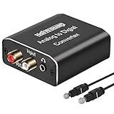 Analog to Digital Audio Converter, Hdiwousp RCA R/L or 3.5mm Jack AUX to Digital Coaxial Toslink Optical SPDIF Audio Adapter for PS4 Xbox HDTV DVD Headphone (Aluminum)
