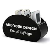 Custom Remote Control Storage Box, Personalized PU Leather Remote Caddy Desktop Organizer, Remote Control Holder with 5 Compartments, Store TV, DVD, Blu-Ray, Media Player, Heater Controllers