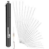 KOLEONHOME Beading Needles, 20 Pieces,Assorted Sizes, Seed Beading Needles,Large Eye Beading Needles for Beading & Jewelry Making with Aluminum Storage Tube