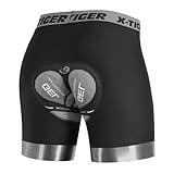 X-TIGER Cycling Underwear Mens Bike Shorts 5D Padded Mountain Biking Riding Shorts with Anti-Slip Leg,Bicycle Liner Shorts Blackgrey