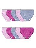 Fruit of the Loom Women's Eversoft Cotton Brief Underwear, Tag Free & Breathable, Available in Plus Size, Hi Cut Blend-10 Pack-Colors May Vary, 5