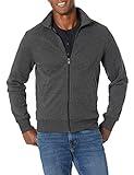 Amazon Essentials Men's Full-Zip Fleece Mock Neck Sweatshirt, Charcoal Heather, XX-Large