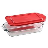 Pyrex Basics 2-Qt Glass Baking Dish with Lid, Tempered Glass Baking Dish with Large Handles, Non-Toxic, BPA-Free Lid, Dishwashwer, Microwave, Freezer and Pre-Heated Oven Safe