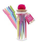 25pc Danielle Creations Beauty Razors in Reusable Glass Jar - Multi-Color, Facial Razors