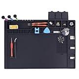 Premium Heat Resistant 932°F Magnetic Silicone Soldering Mat Electronics Work Mat for Computer Cell Phone Laptop Repair, BGA Soldering Gun Iron Workbench Protection