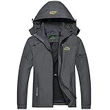 Mens Rain Jackets Waterproof with Hood Softshell Lightweight Windbreaker Raincoat Rain Coats for Outdoor Travel Hiking Grey